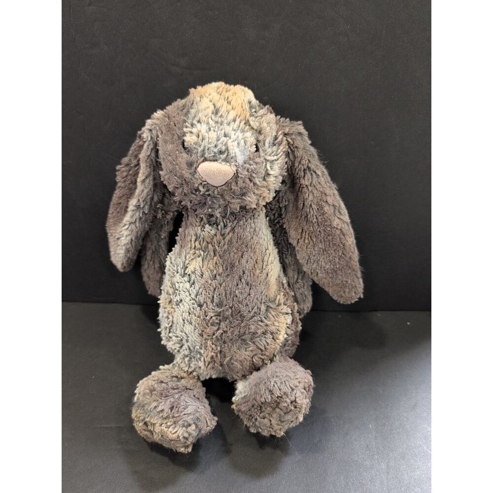 Jellycat BASHFUL GREY / Tan BUNNY 12 In Plush Toy Stuffed Animal